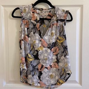 Loft xxsp floral Sleeveless Blouse